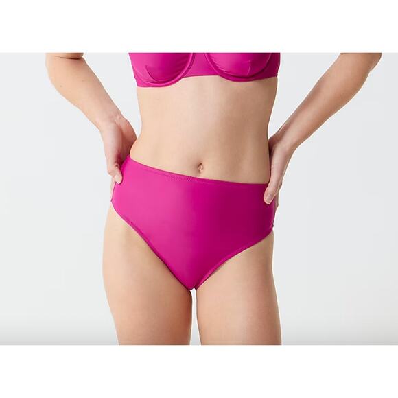 J. Crew Hallie bikini bottom Magenta Pink‎ NWT - Picture 1 of 5